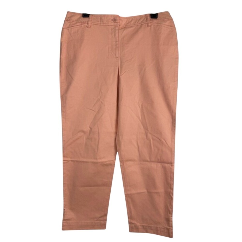 Talbots Orange Perfect Crop Pants 10 NWT Slim Leg‎ Twill Resortwear Summer Prep